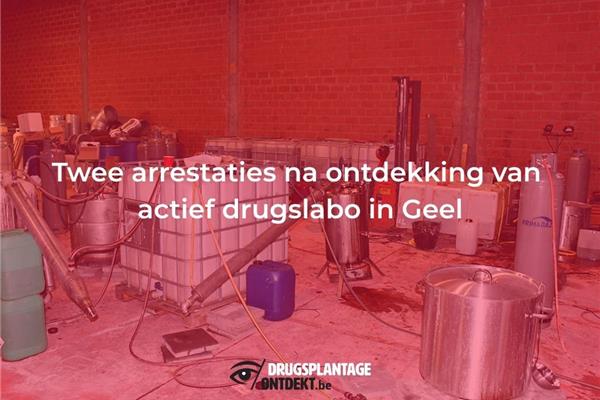 Twee arrestaties na ontdekking van actief drugslabo in Geel